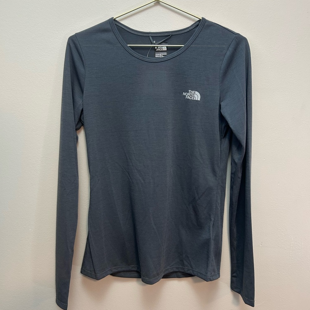 The North Face Gray Fitted Long Sleeve Tee